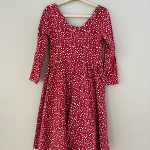 Alice & Ames Red Floral Long-Sleeve Ballet Dress